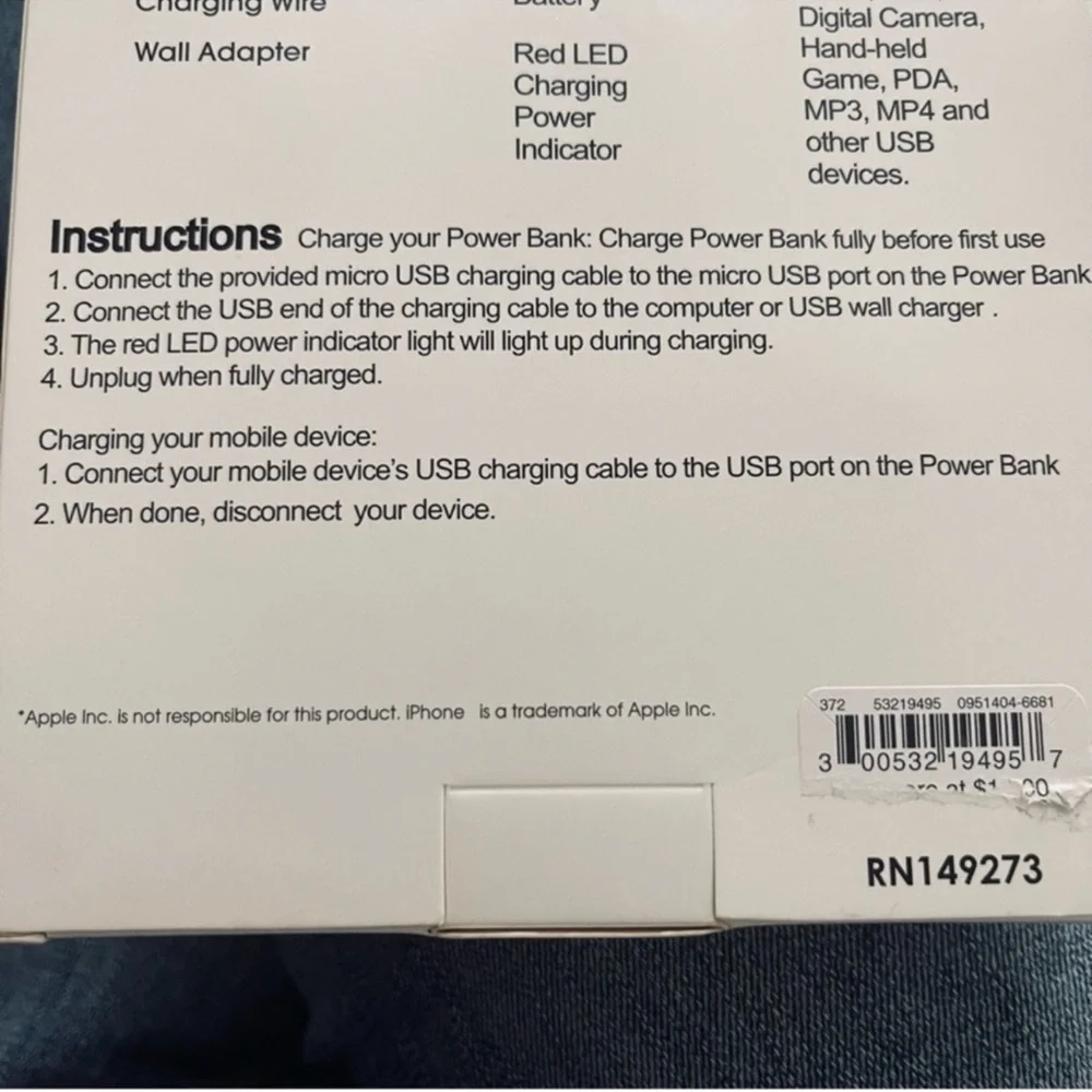 NEW Power Set Charge Mobile Devices Anywhere Power Bank Cables Adaptor Pink